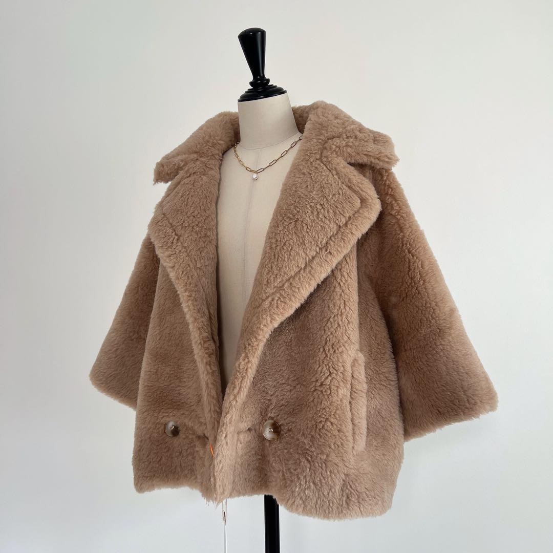 新品未使用 ベアテーラードコート アルパカ素材 ミルクティーベージュ