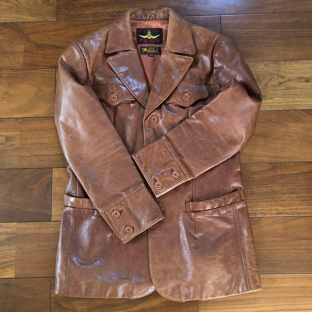 【希少 美品】B-McCOY'S ステアハイドレザー テーラードジャケット M