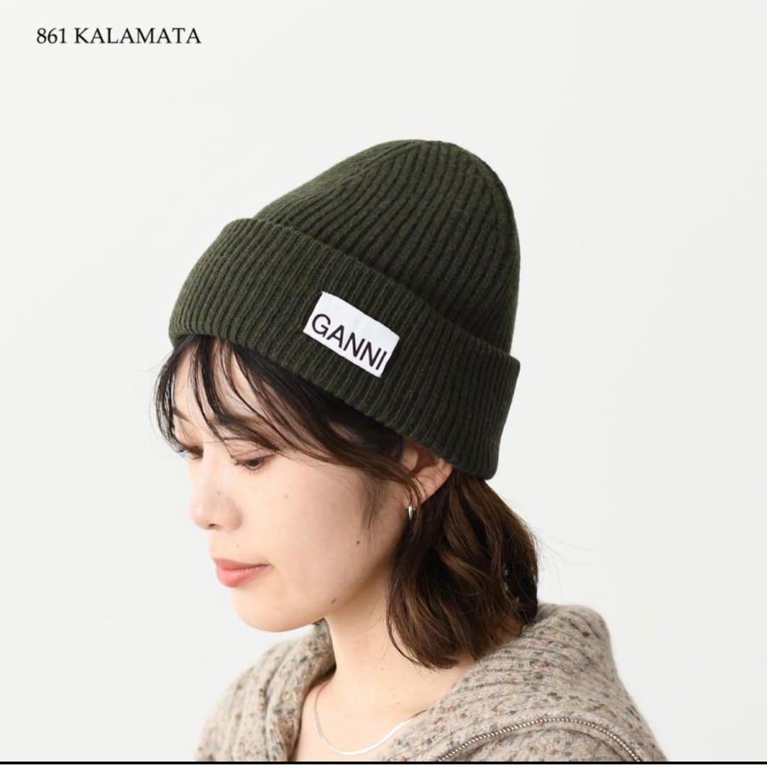 GANNI ガニー Structured Rib Beanie ビーニー