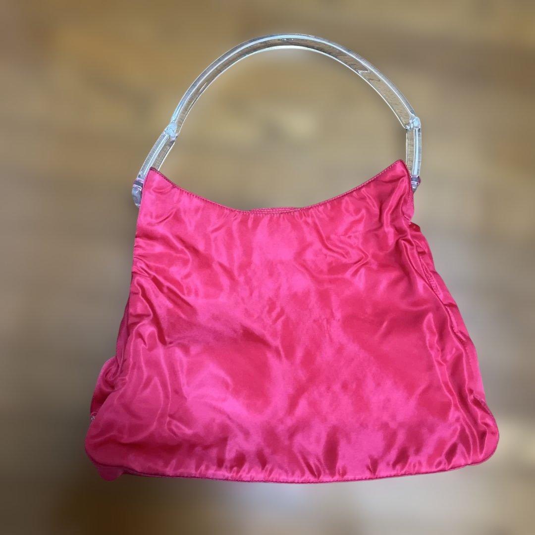 PRADA 赤 ハンドバッグ クリアハンドル