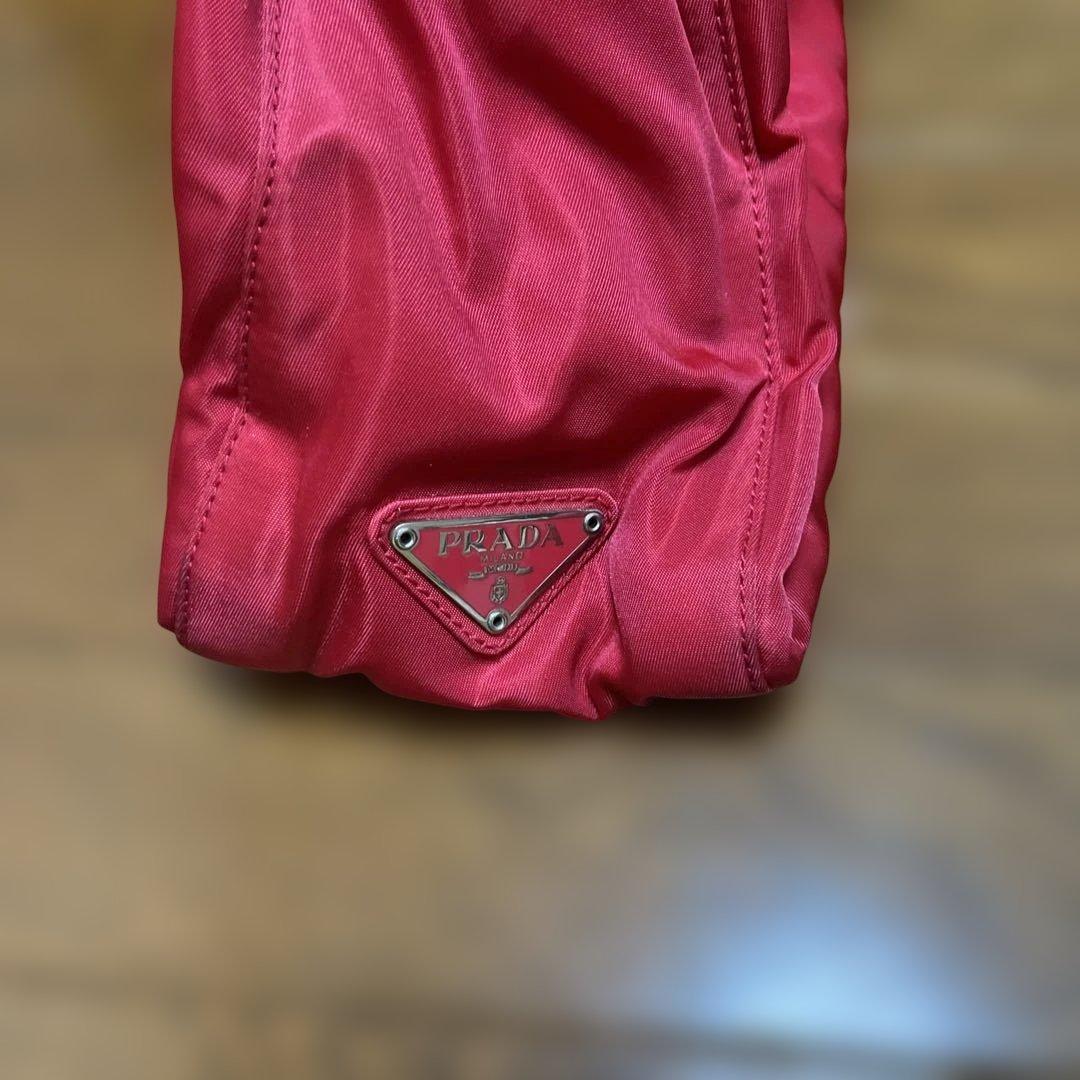 PRADA 赤 ハンドバッグ クリアハンドル