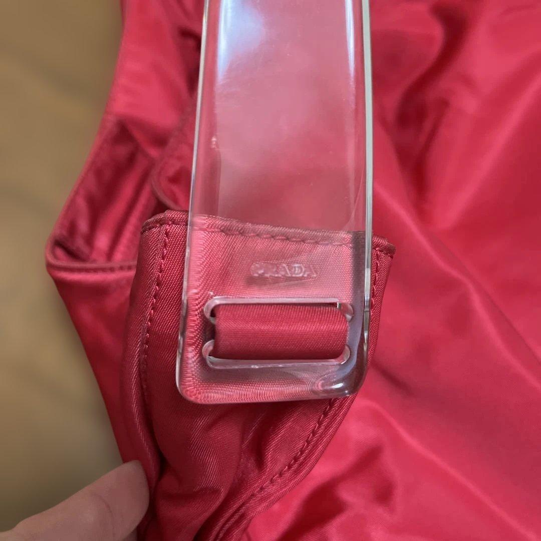 PRADA 赤 ハンドバッグ クリアハンドル