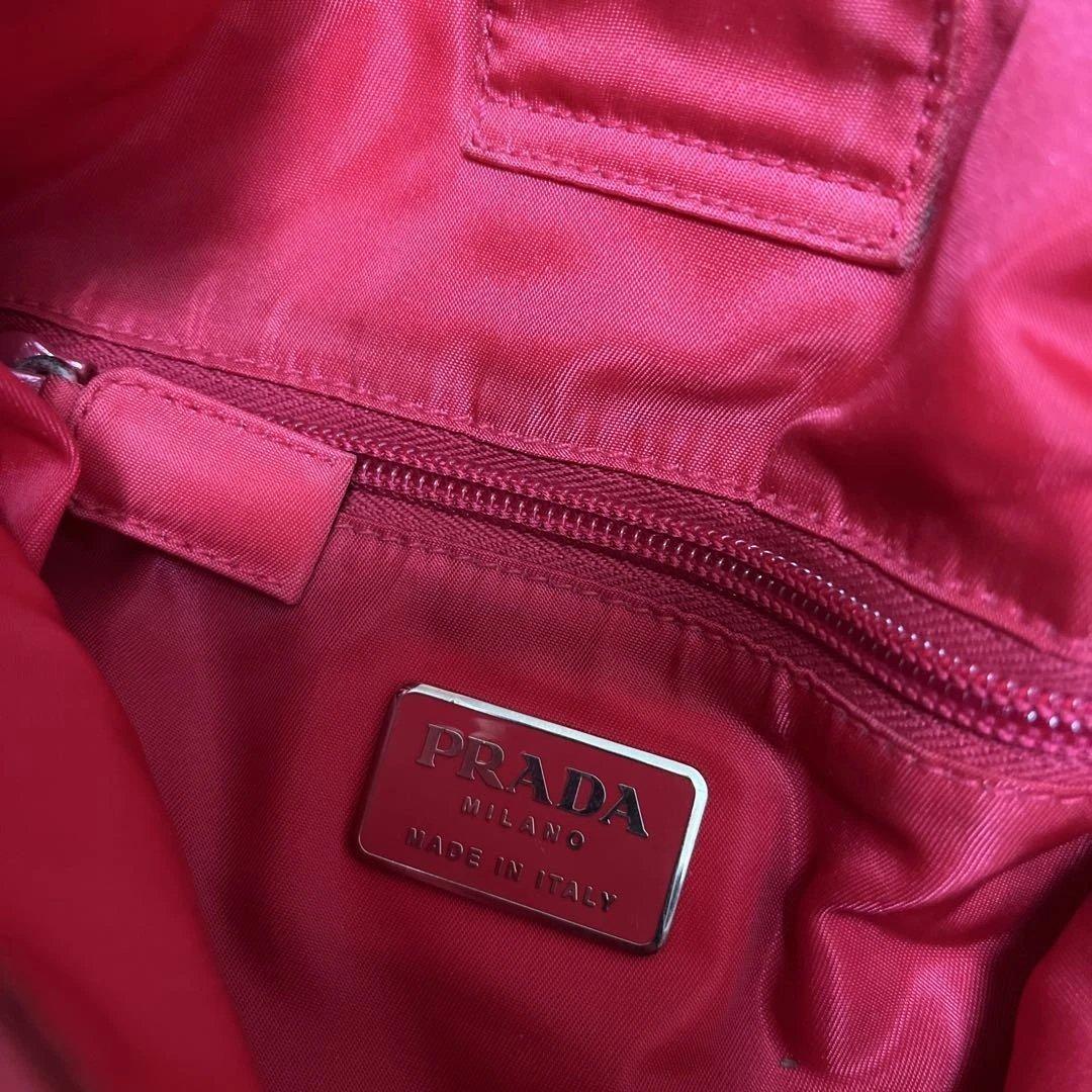 PRADA 赤 ハンドバッグ クリアハンドル