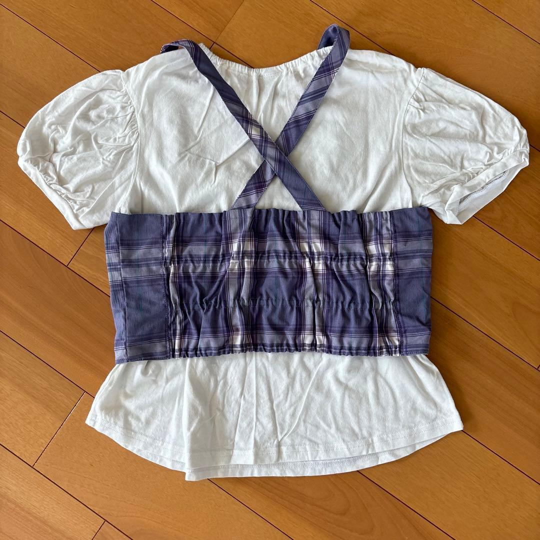 【美品】ANNA SUI MINI アナスイミニ チェック柄セットアップ 140