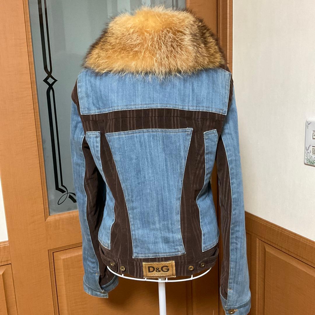 レア D&G ファー付きデニムジャケットドルチェ&ガッバーナ 細身の方お勧め