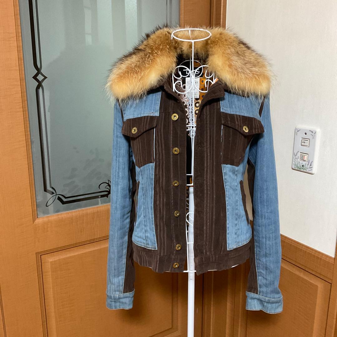レア D&G ファー付きデニムジャケットドルチェ&ガッバーナ 細身の方お勧め