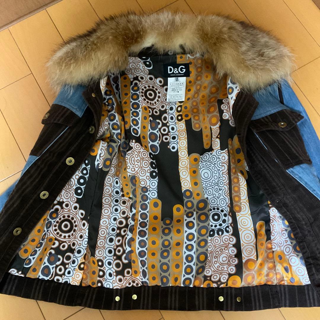 レア D&G ファー付きデニムジャケットドルチェ&ガッバーナ 細身の方お勧め