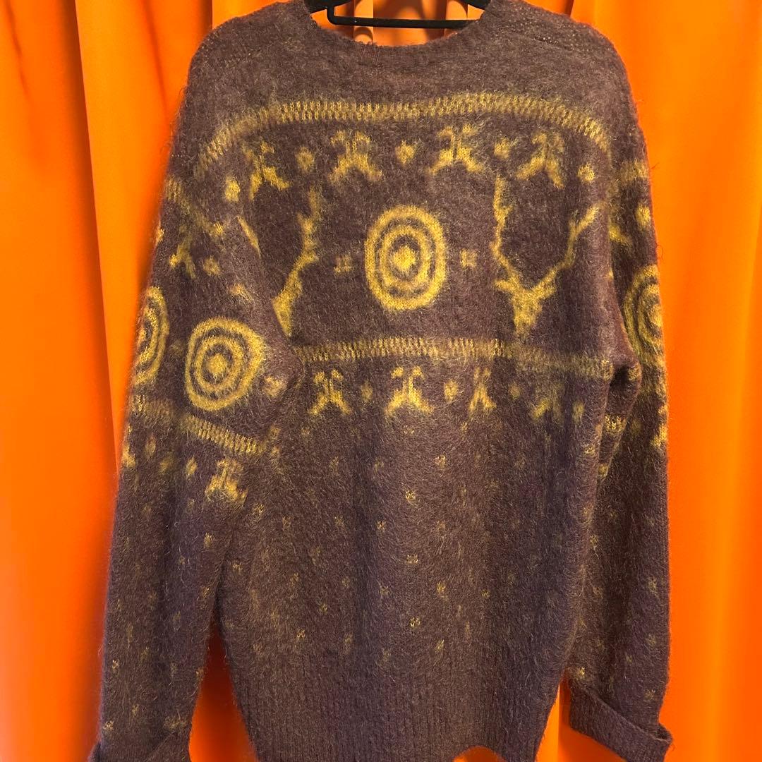 South2West8 サウスツーウエスト モヘア ニットパープル イエロー S