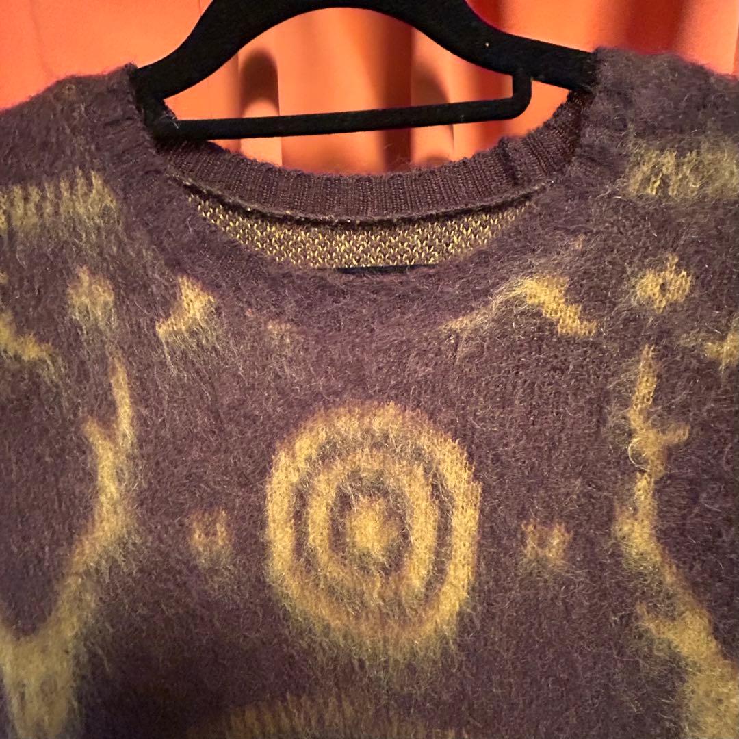 South2West8 サウスツーウエスト モヘア ニットパープル イエロー S