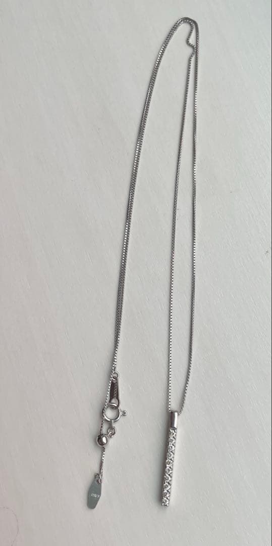 K18WG ダイヤモンド　バーデザイン　45cmネックレス