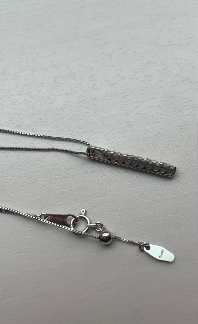 K18WG ダイヤモンド　バーデザイン　45cmネックレス