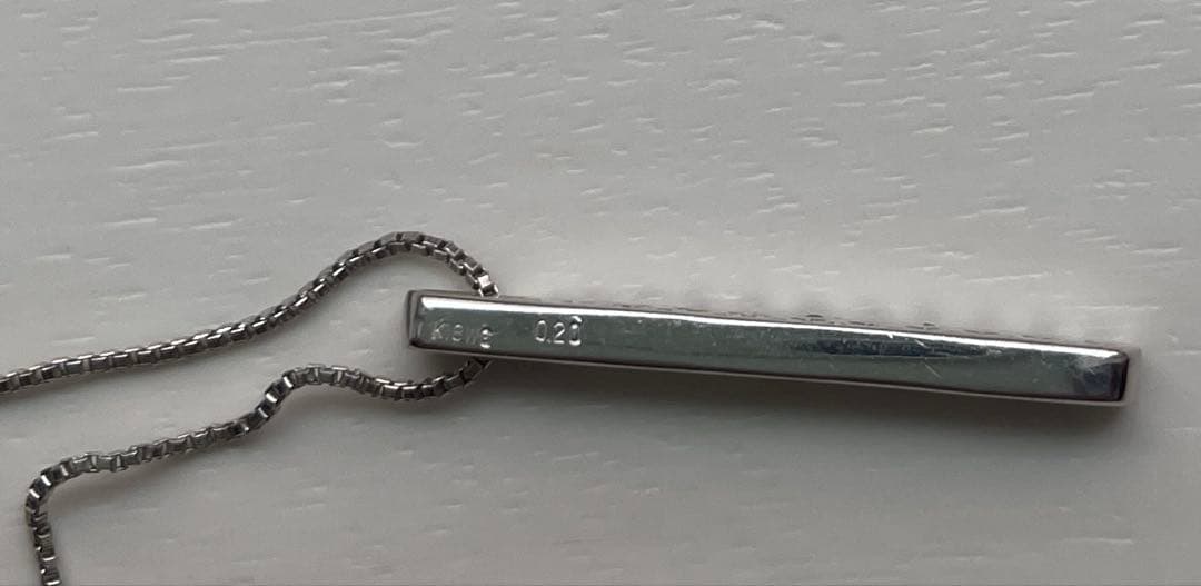 K18WG ダイヤモンド　バーデザイン　45cmネックレス