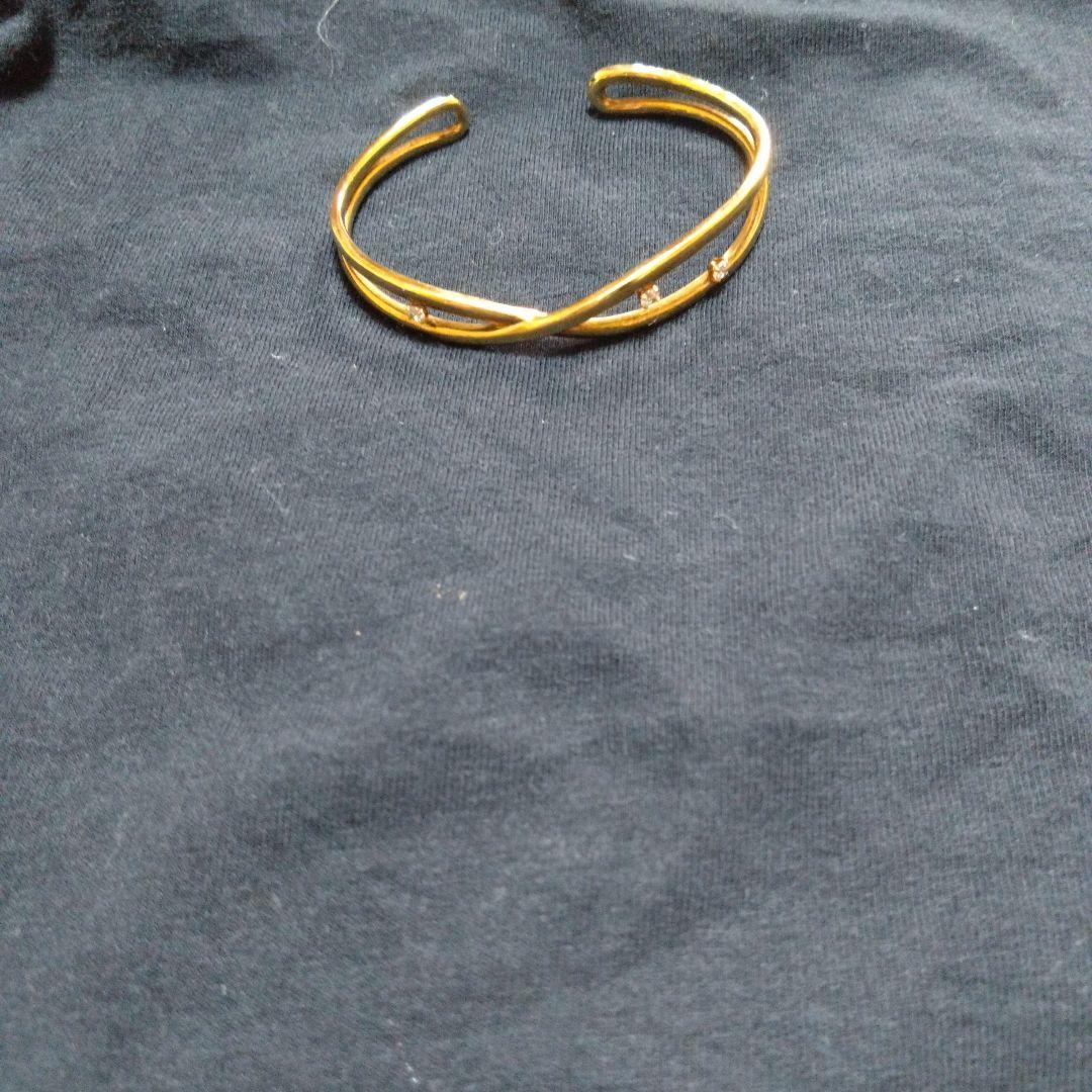 ゴールド ツイストデザイン バングルH＆G