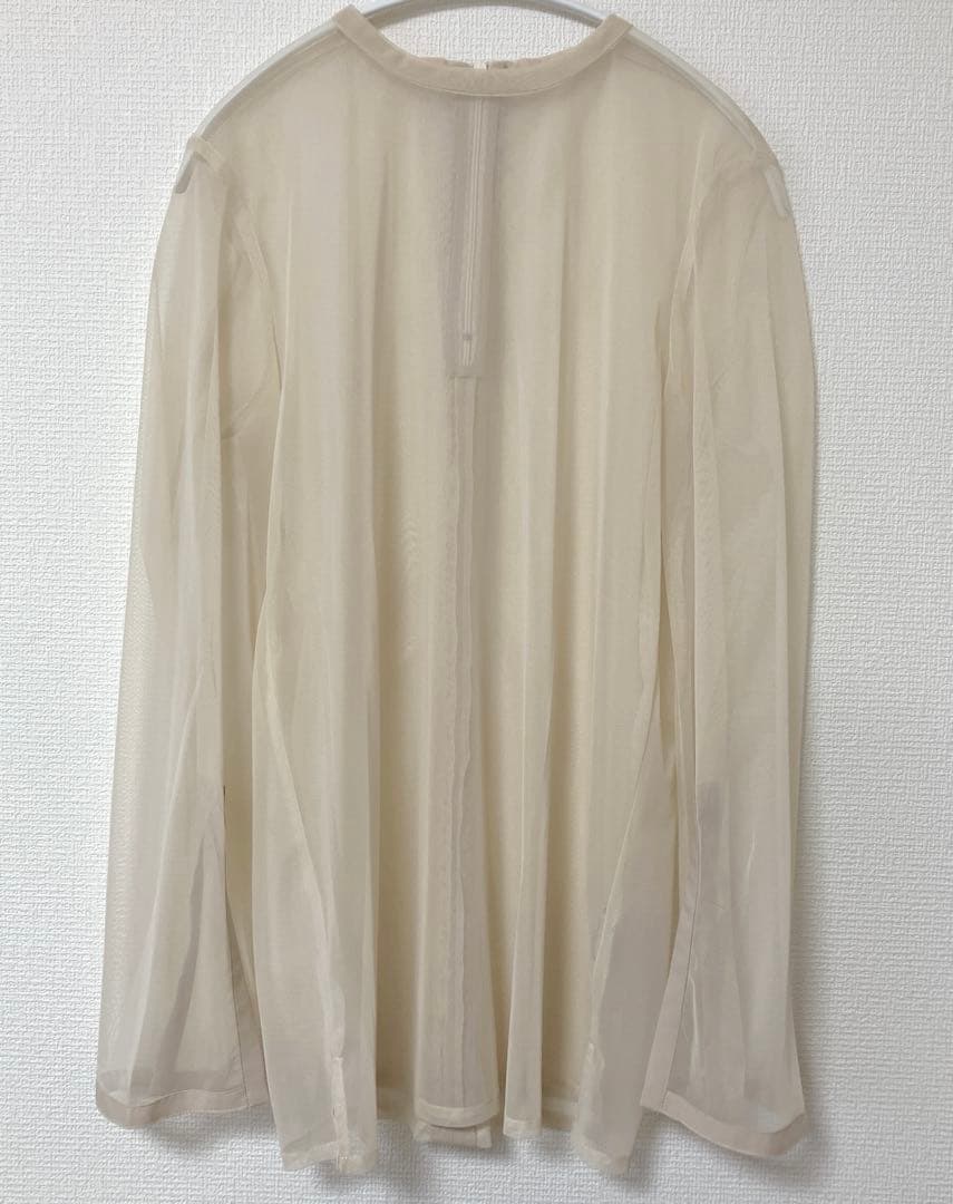 美品　人気　エメ　チュールブラウス付きジャカードIラインパーティードレス　L