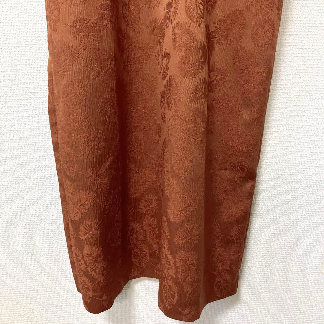 美品　人気　エメ　チュールブラウス付きジャカードIラインパーティードレス　L