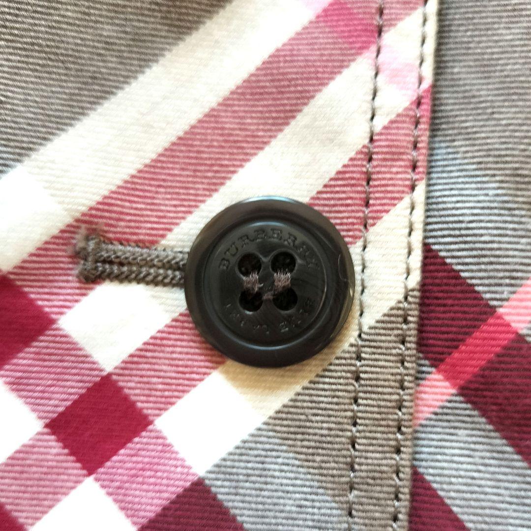 レア バーバリーブルーレーベル ワンピース チェック ロゴボタン ベルト 36