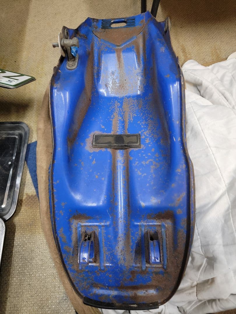 YAMAHA バイクタンク 青 ストライプデザインTZR125 用