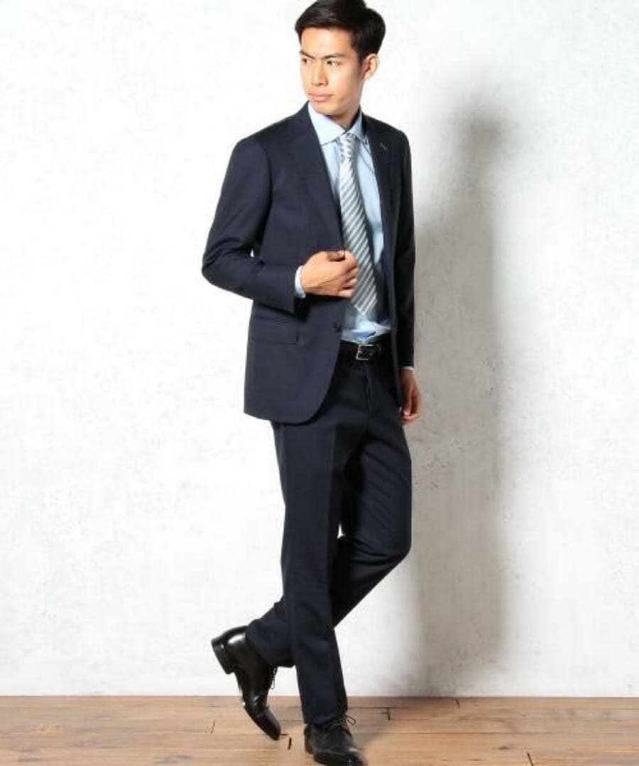 グリーンレーベルリラクシング スーツ ネイビー　2パンツ　48