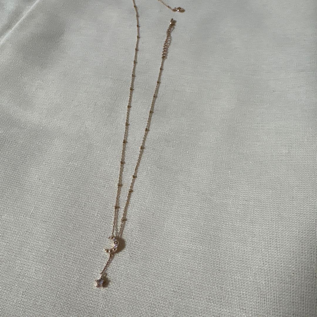 美品k10月と星モチーフ ネックレス