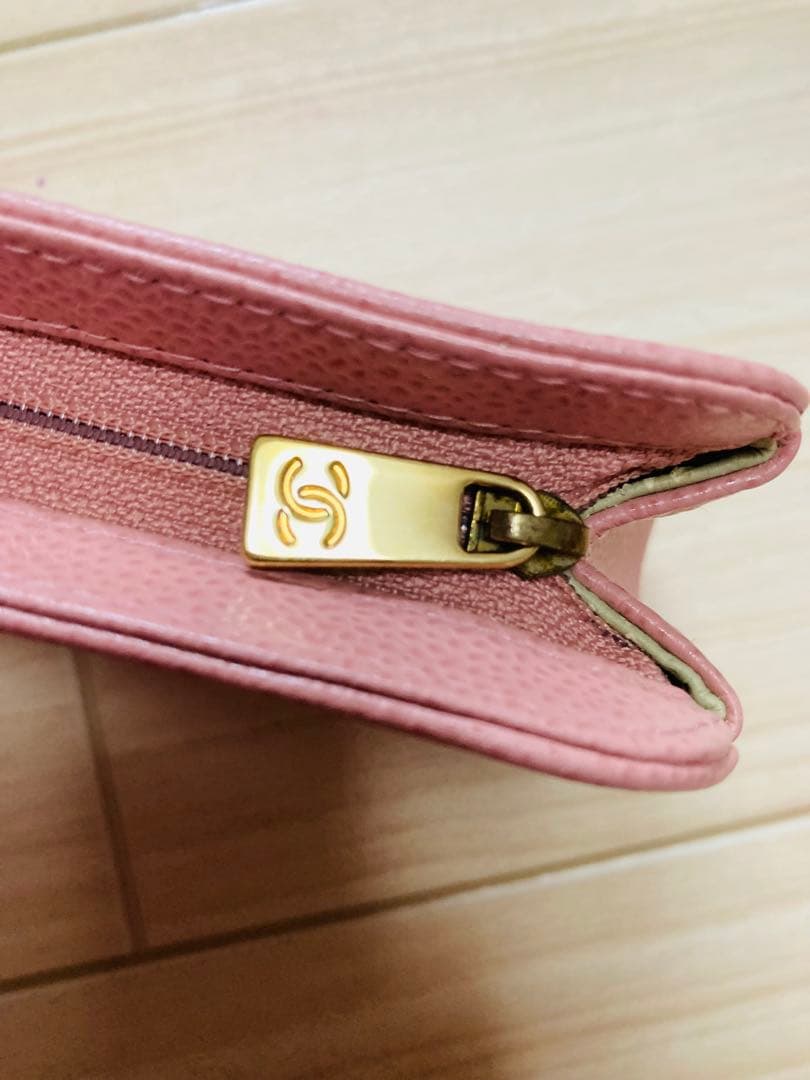 CHANEL シャネル　正規品　ポーチ　キャビアスキン　ピンク