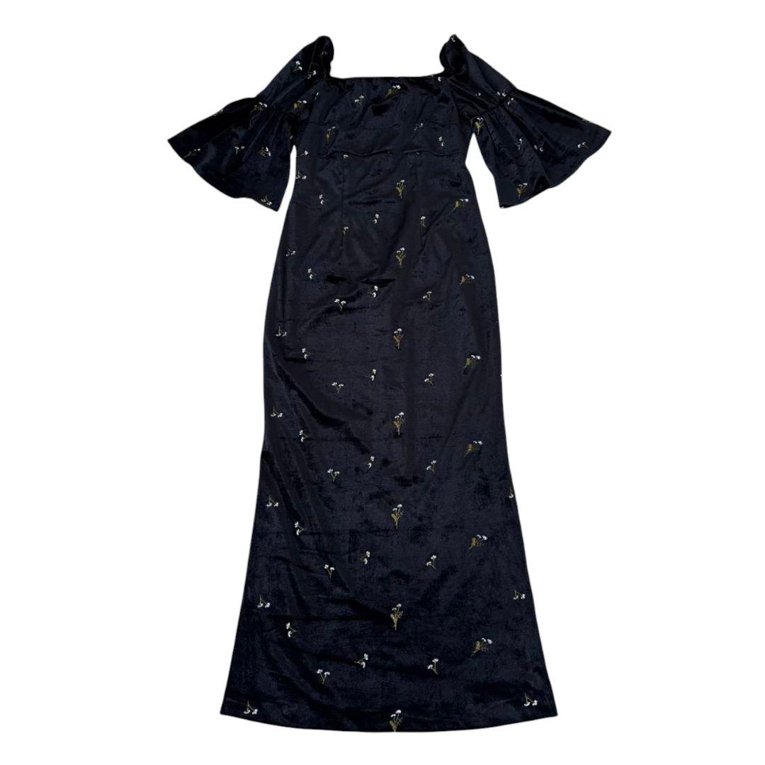 Kastane velour bell sleeve dress オケージョン