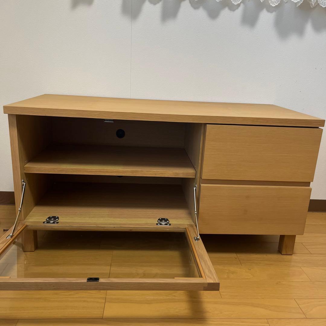 ナチュラルウッド テレビ台 ガラス扉付き 無印良品