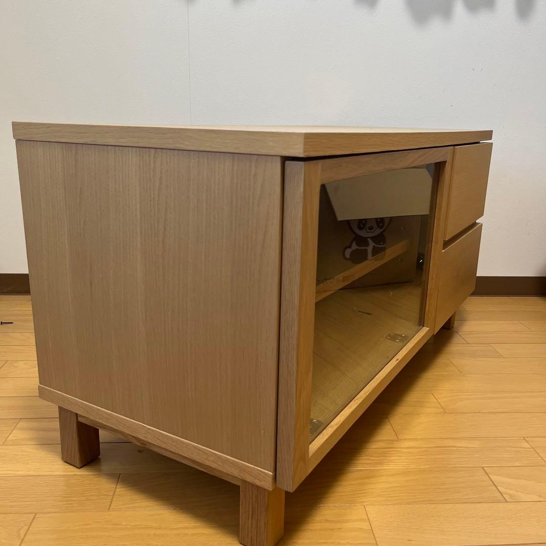 ナチュラルウッド テレビ台 ガラス扉付き 無印良品