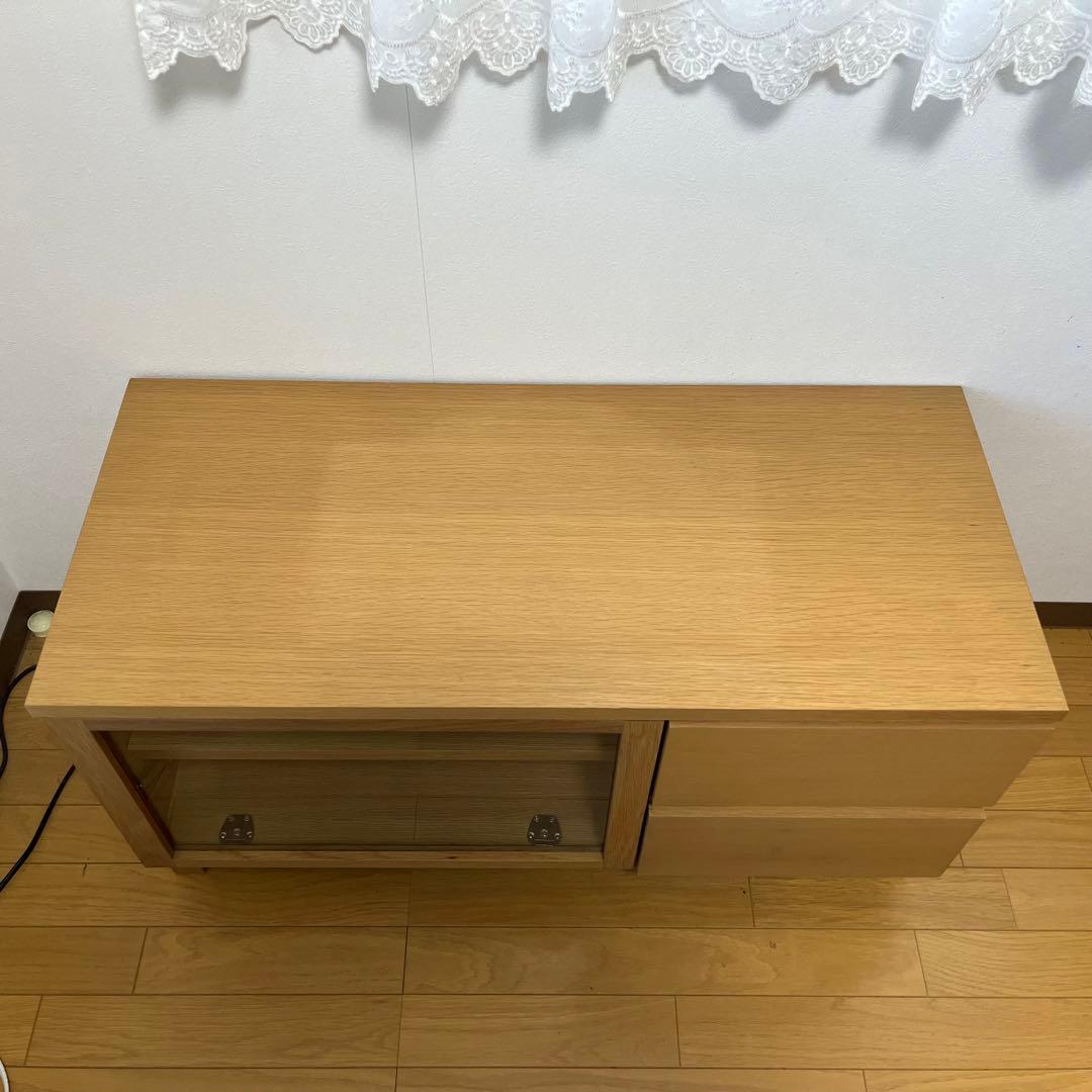 ナチュラルウッド テレビ台 ガラス扉付き 無印良品