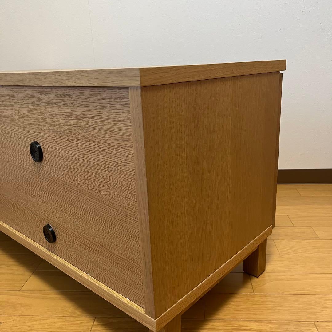 ナチュラルウッド テレビ台 ガラス扉付き 無印良品