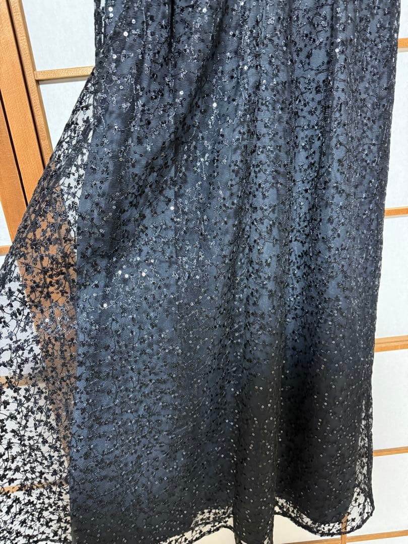 kaene スパンコールエンブロイダリードレス