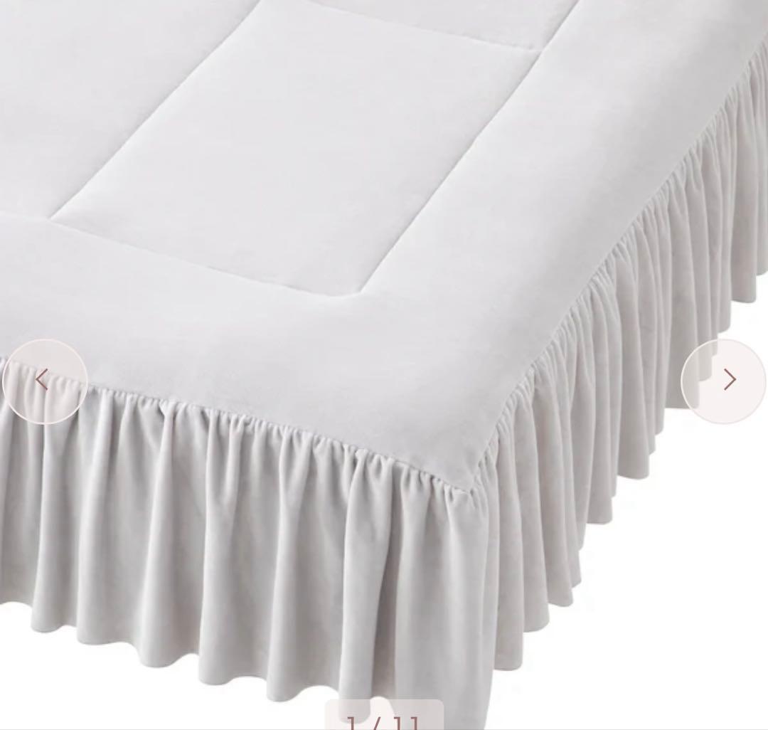 kona WARMY アルガンオイル加工フリルパッド セミダブル グレー