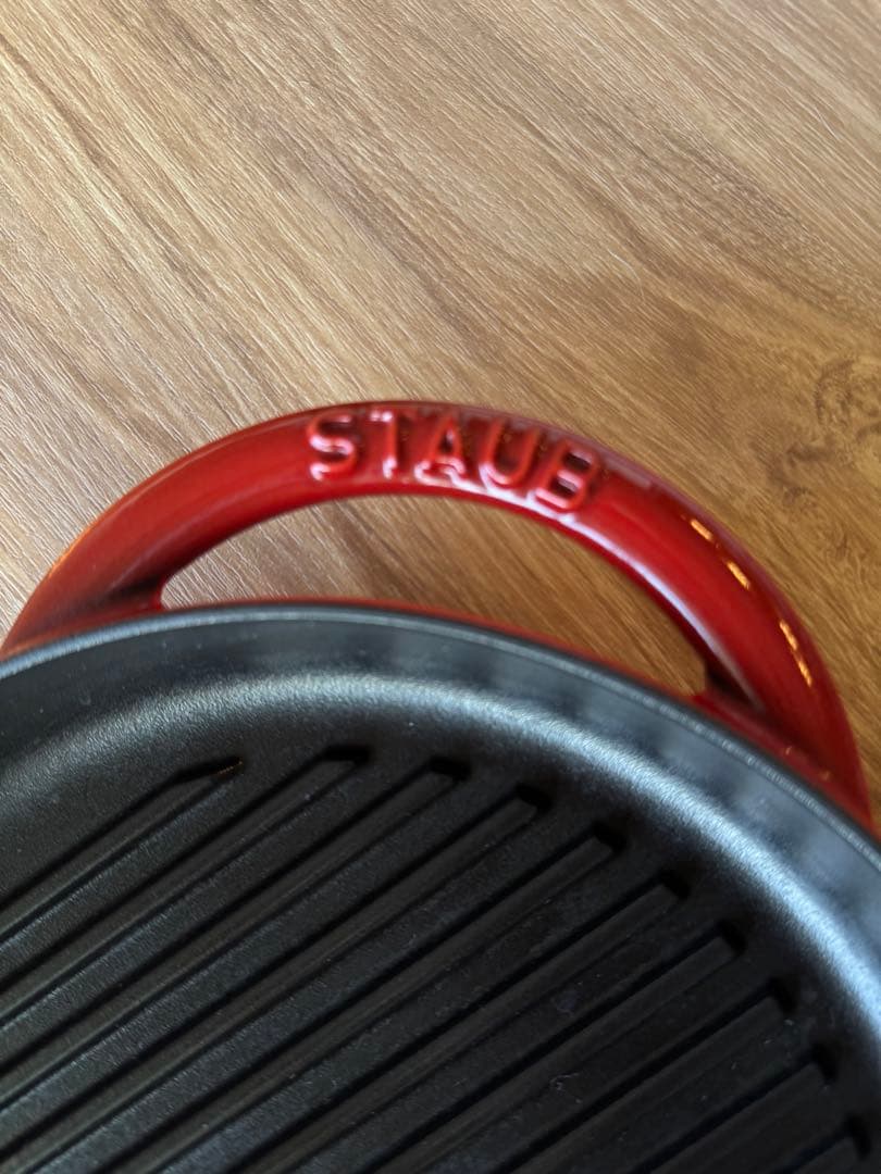 STAUB 赤 グリルパン、マグネットトリべッドセット