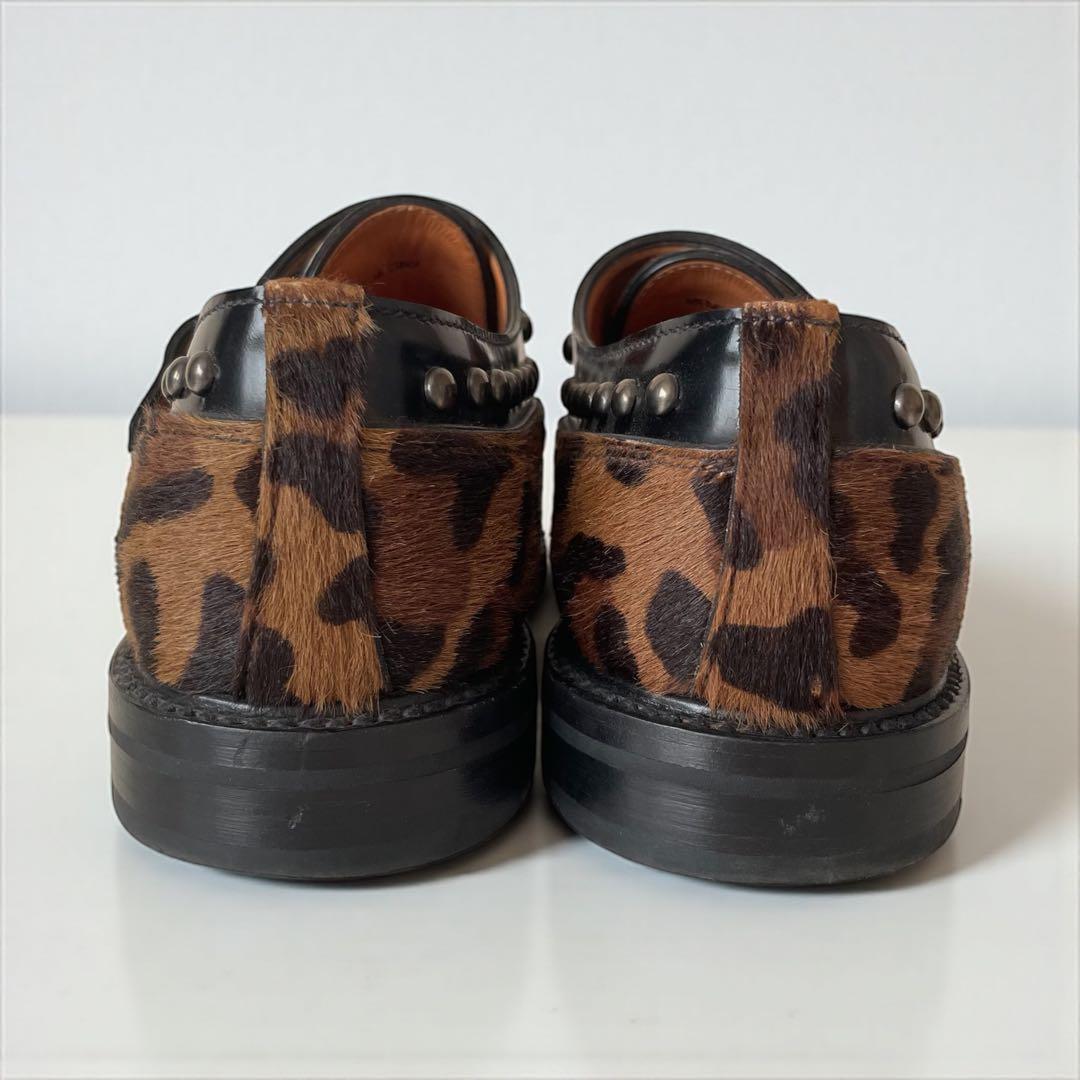 あい⭐︎Church’s レオパード柄 ハラコ スタッズ ダブルモンク