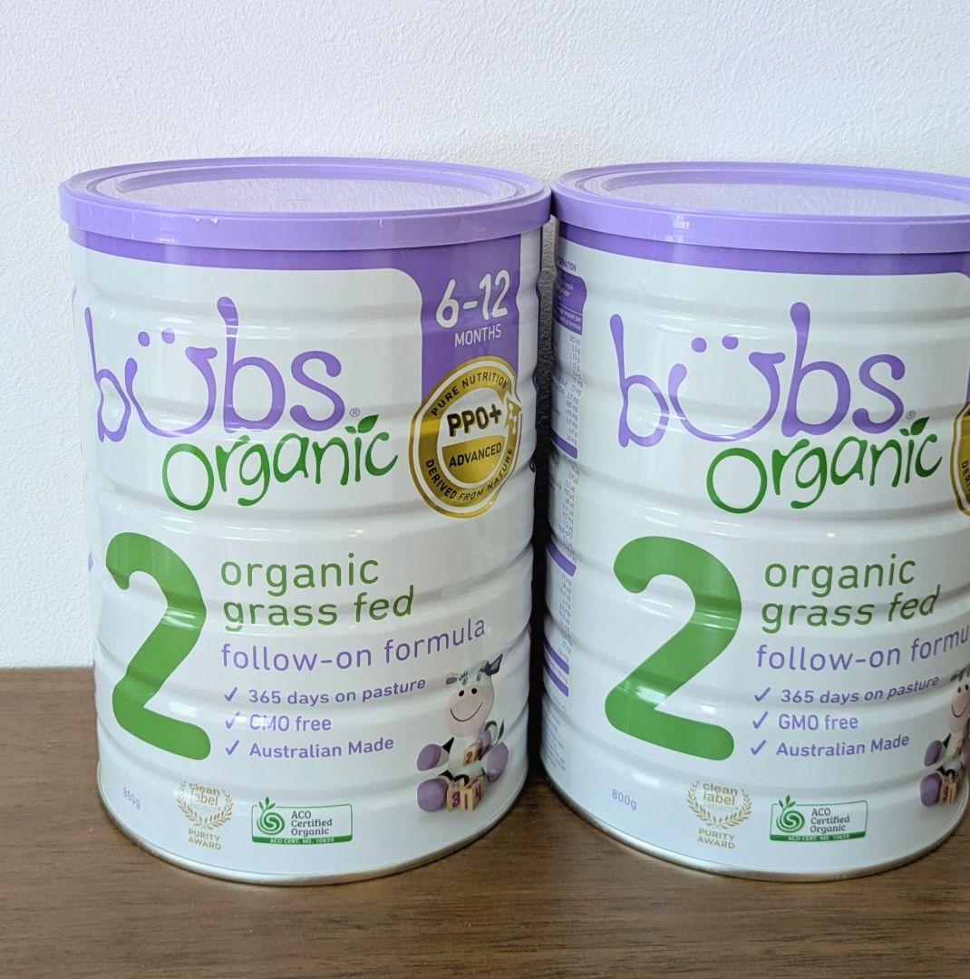 新品未開封 bubs Organic 粉ミルク 2缶セット 6-12ヶ月
