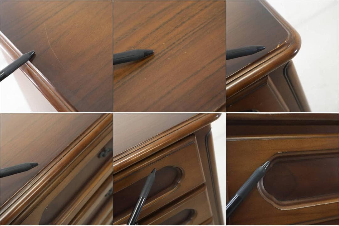 カリモク家具 アンティーク調 5段チェスト 猫脚 高さ110cm 高級家具