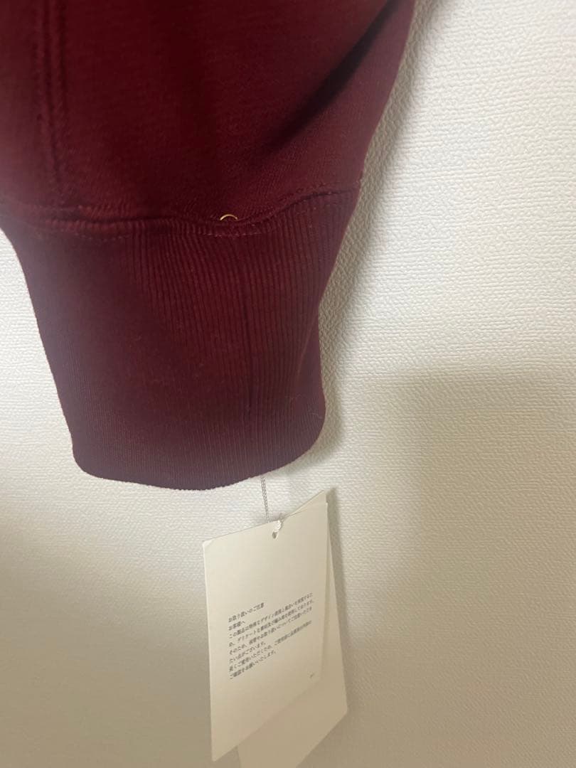 mame マメクロゴウチ　百合　刺繍スウェット　2 ボルドー　赤