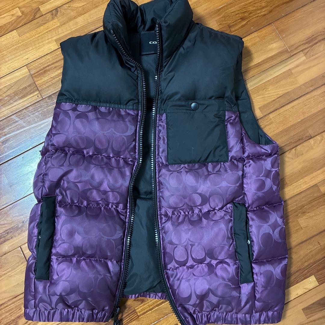 Coachパープル ブラック ダウンベスト