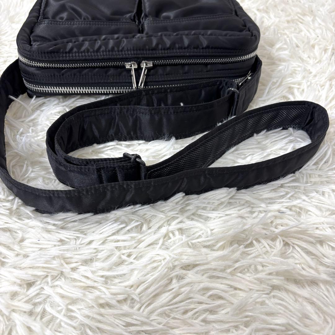 【美品】 PORTER ポーター タンカー ショルダーバッグ 2層 ブラック