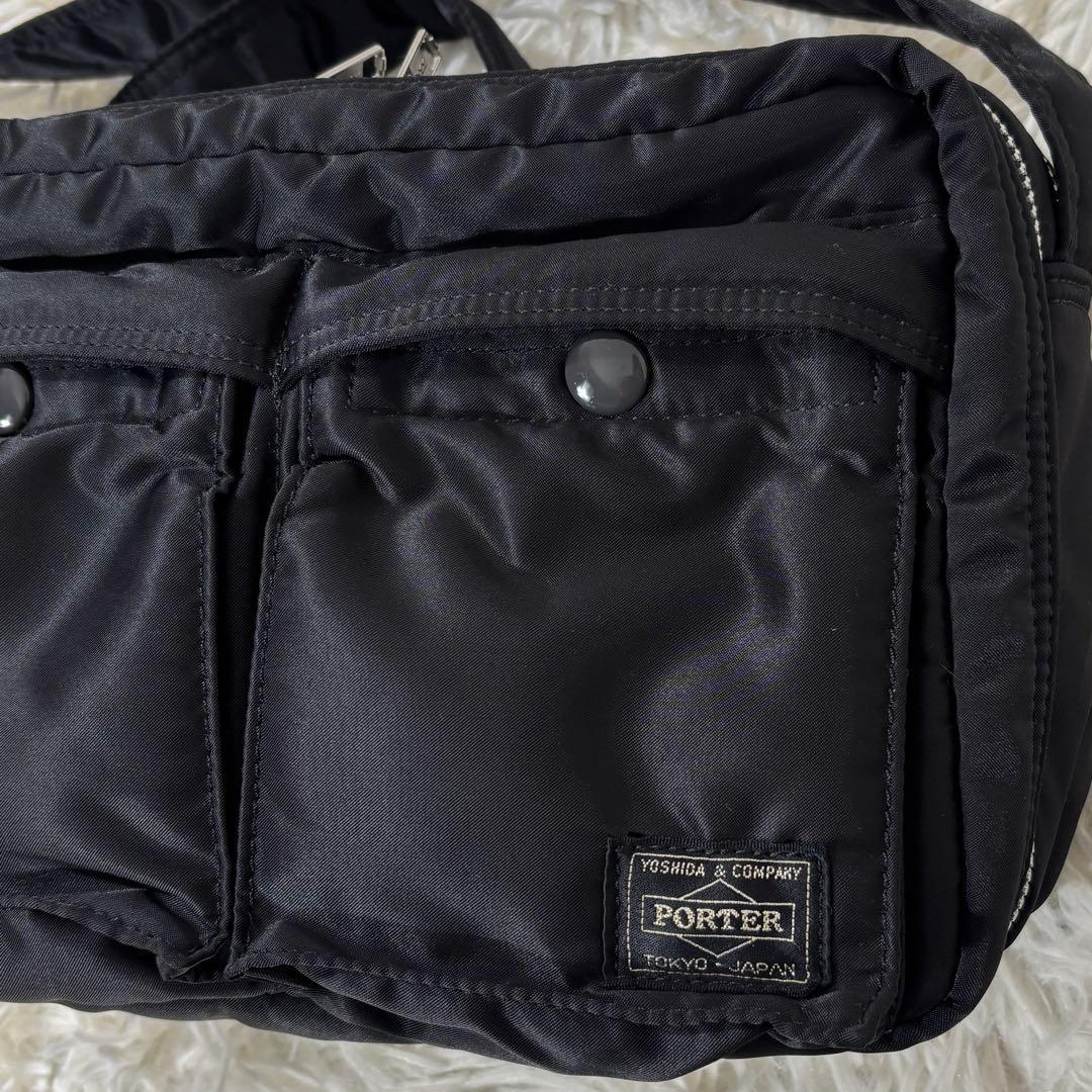 【美品】 PORTER ポーター タンカー ショルダーバッグ 2層 ブラック