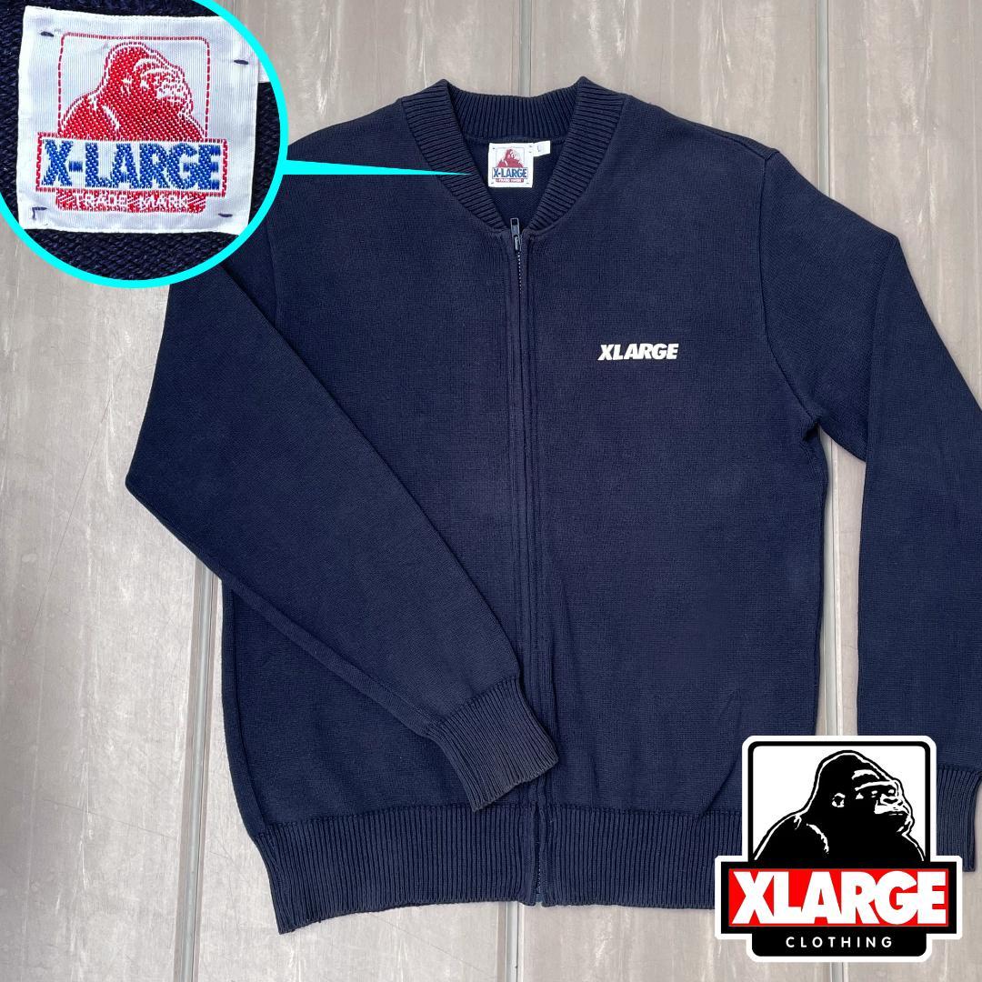 【1993年USA製】レア初期 X-LARGE ニット カーディガン ビンテージ