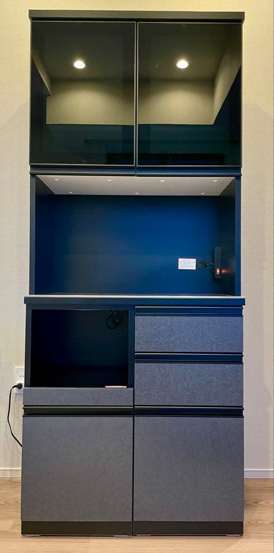 ニトリ リガーレ 組み合わせキッチンボード　ブラック