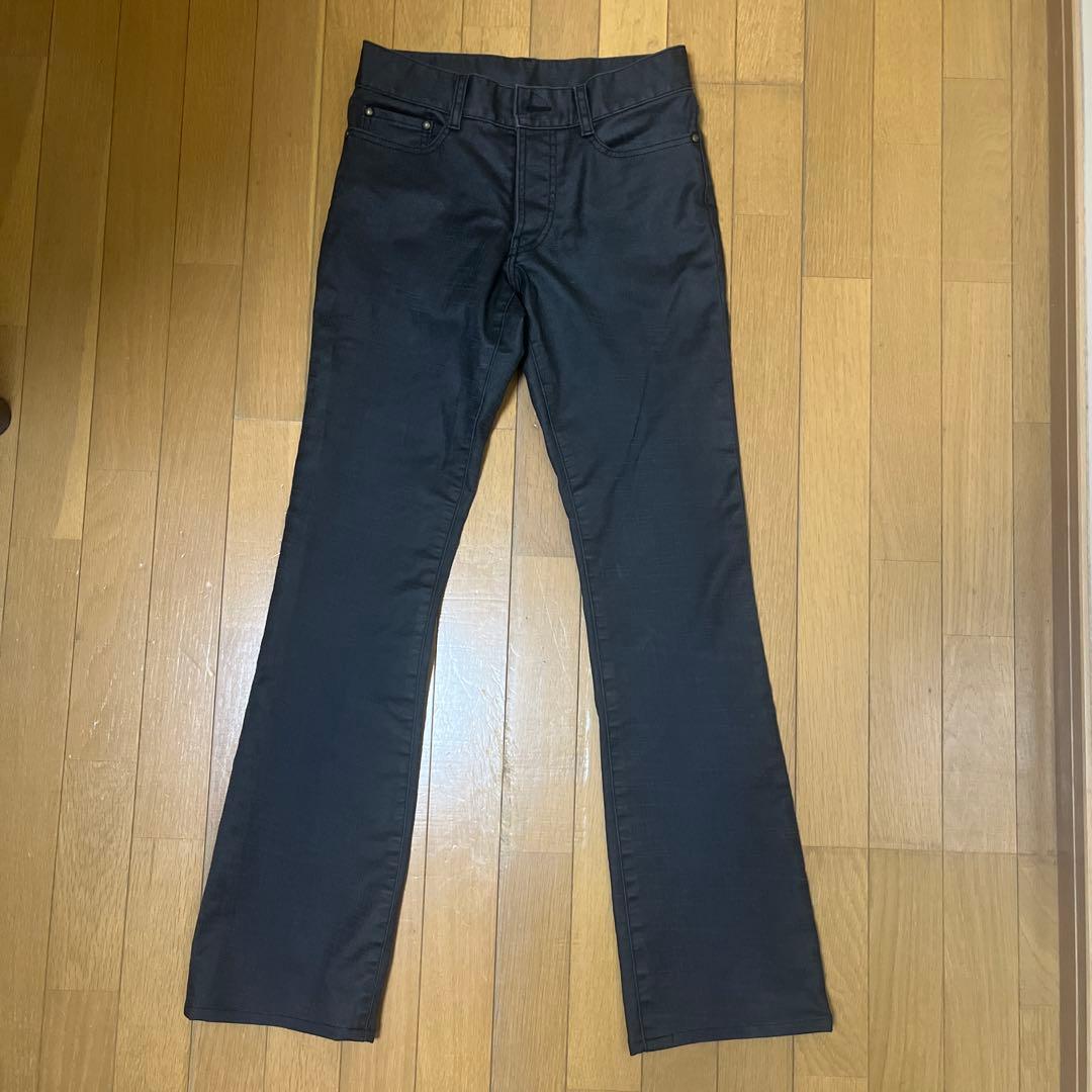 00s 5351 waxed black flare denim Y2K 光沢