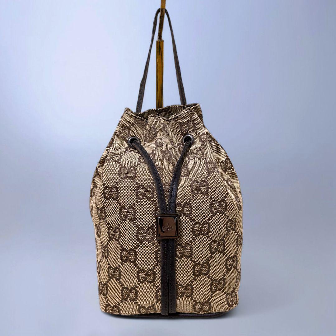 極美品 GUCCI ハンドバッグ ミニバッグ GG キャンバス レザー 手持ち