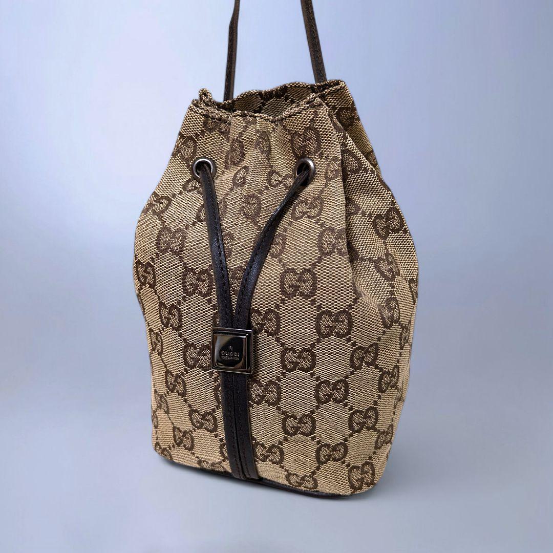極美品 GUCCI ハンドバッグ ミニバッグ GG キャンバス レザー 手持ち