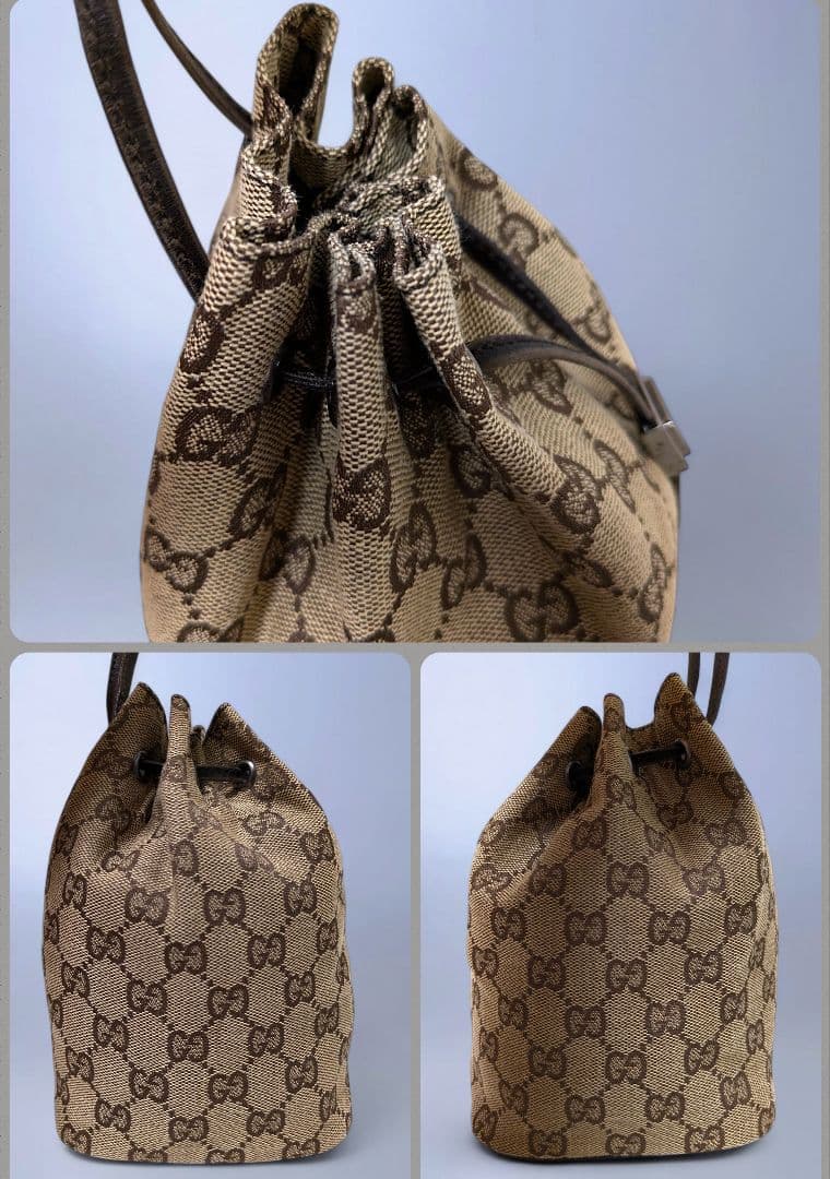 極美品 GUCCI ハンドバッグ ミニバッグ GG キャンバス レザー 手持ち