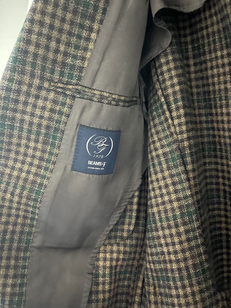 BEAMS F テーラードジャケット チェック柄