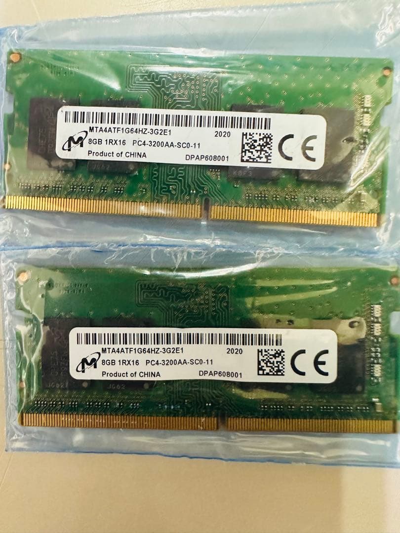 ① 各社ノート型パソコン用DDR4　16GB　（8GB*2）3200MHz