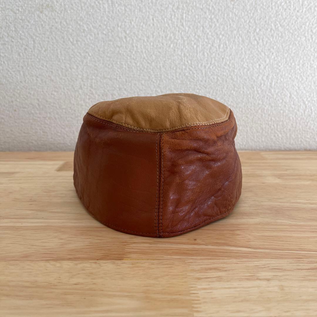 希少　50's レザー　キャップ