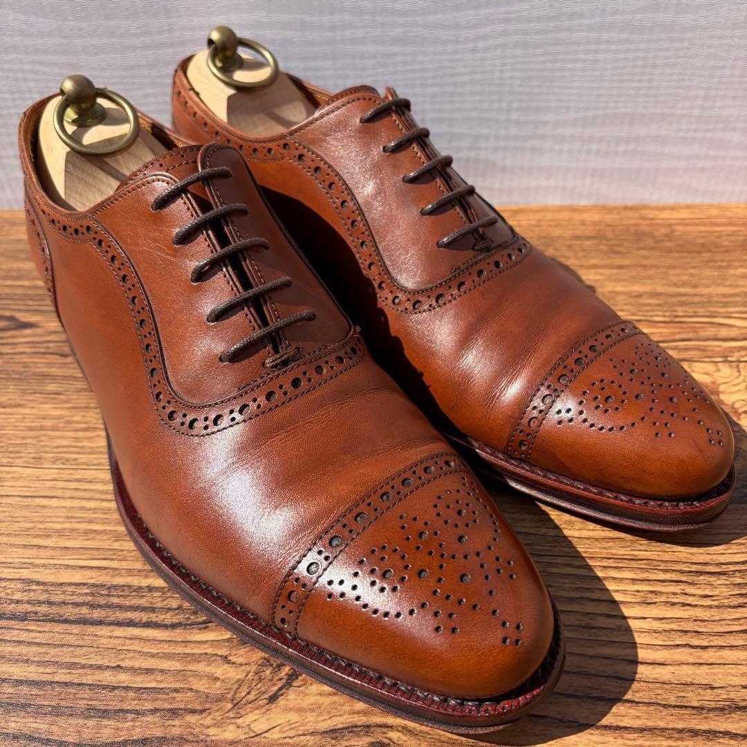 【美品】ジャランスリウァヤ ストレートチップ 26cm ブラウン 内羽根 革靴