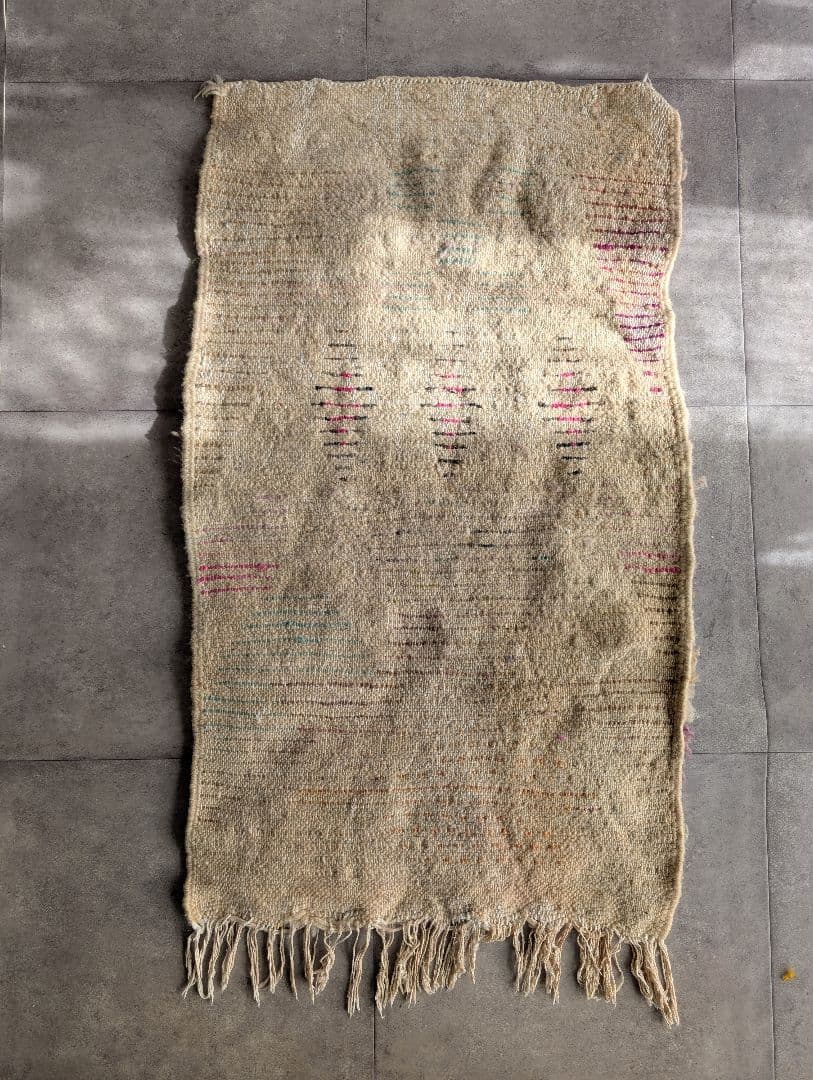 モロッコラグ　ヴィンテージラグ モロッカン　アイボリー　ベージュ